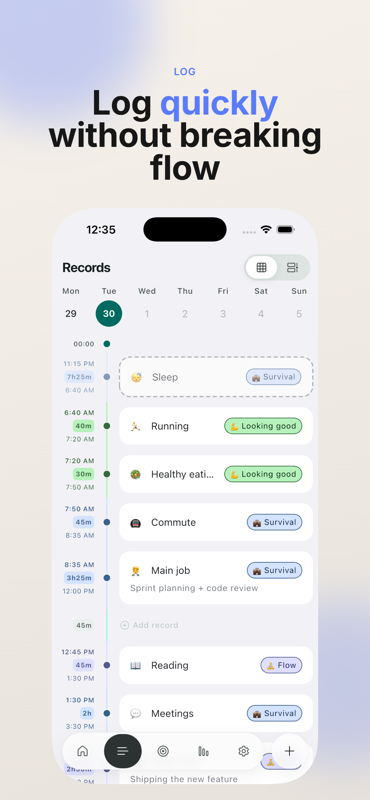 TimeLog: Time Budget & Tracker screenshot 3