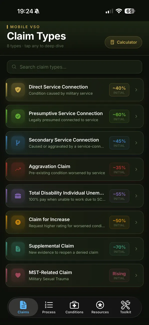 Screenshot #3 pour Mobile VSO : Claims Guide