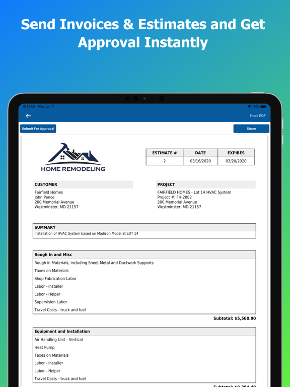 Contractor Foreman iPad screenshot 3 - Business app