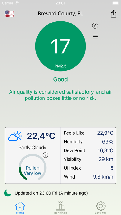 Air Quality & Pollen Tracker Screenshot