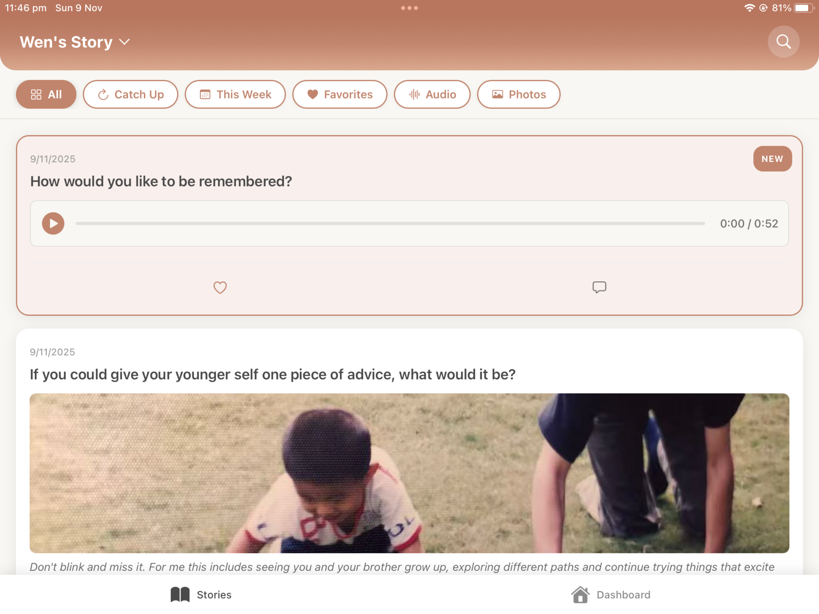 Tell Me Your Story: Connect