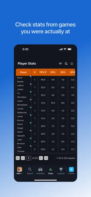 Statline Sports screenshot 2
