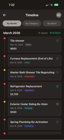 RepairRadar: Home Repair Log screenshot