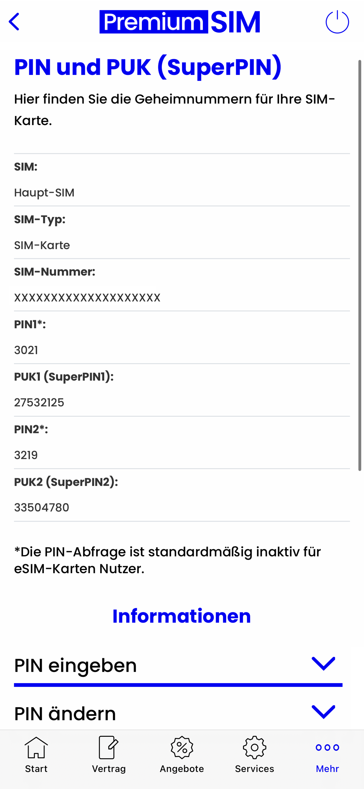 PremiumSIM Servicewelt