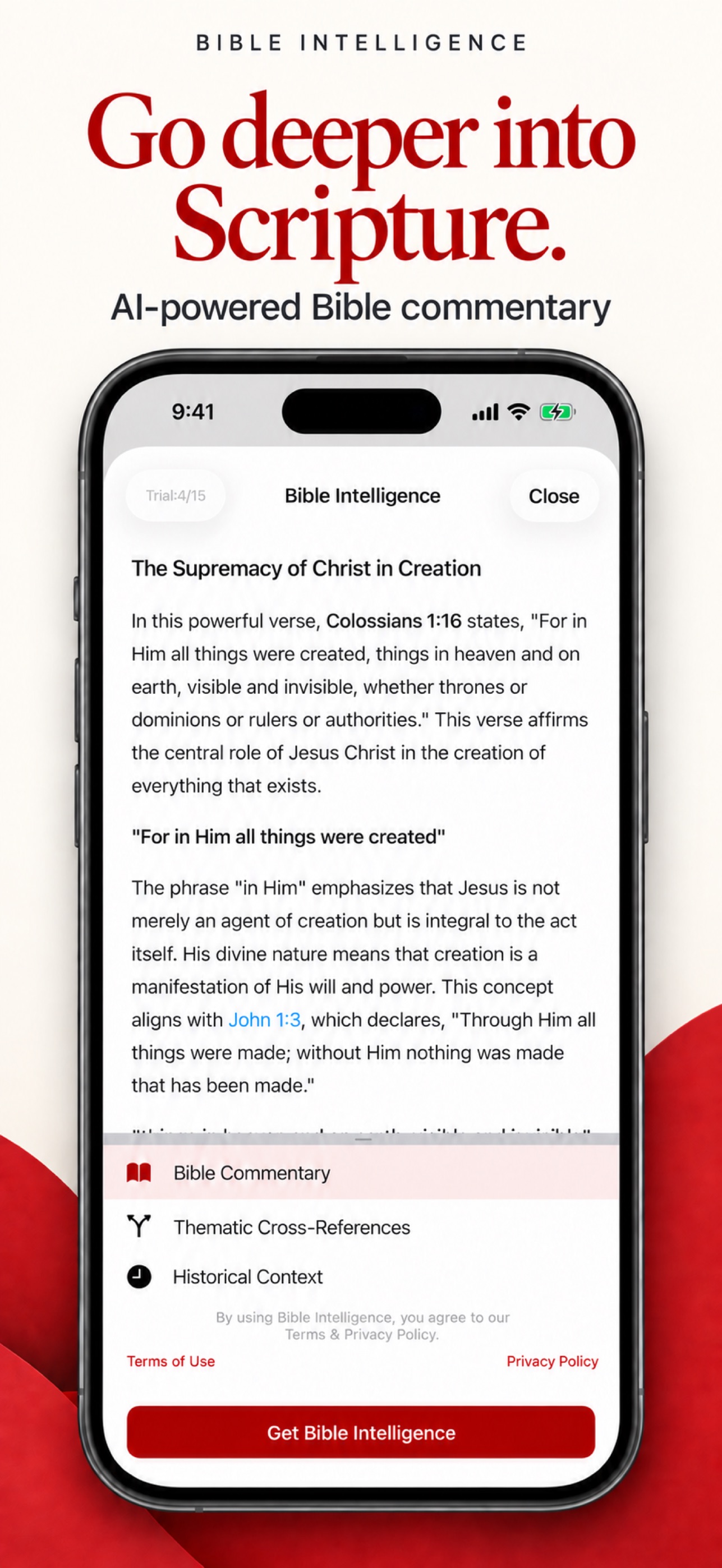 Screenshot 1 of The Bible Intelligence App