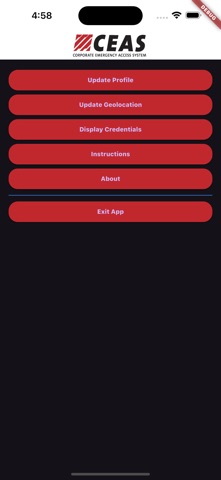 CEAS Mobile ID iPhone screenshot