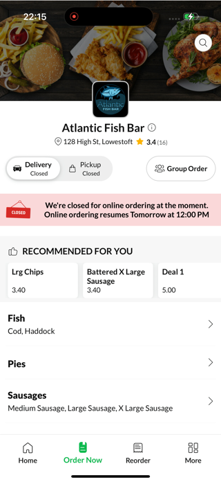 Atlantic Fish Bar Lowestoft Screenshot 2 of 4