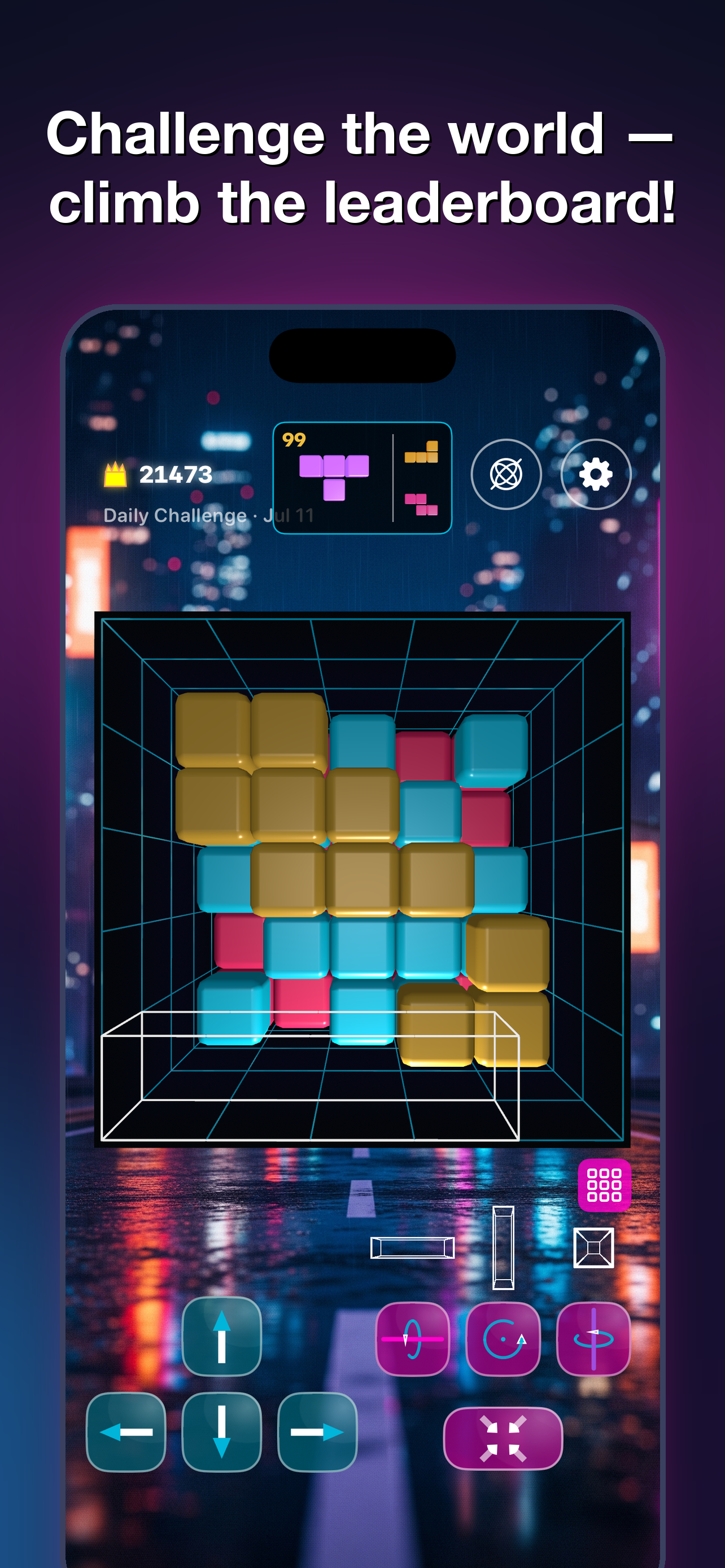Gridfall 3D: Block Puzzle screenshot 4