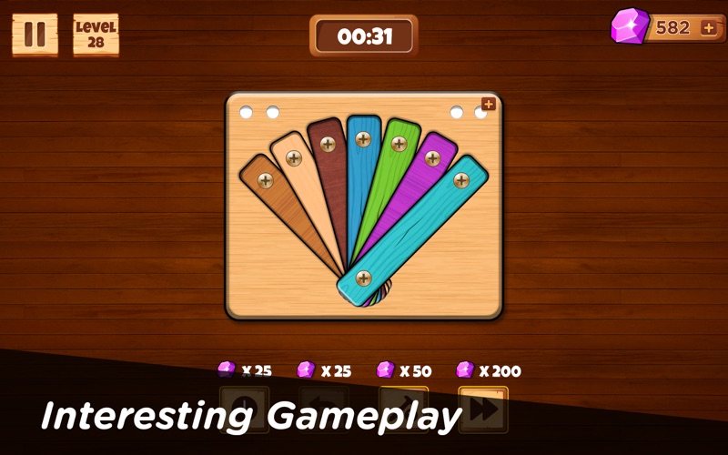 Wood Nuts Bolt Pin Puzzle Game Screenshot