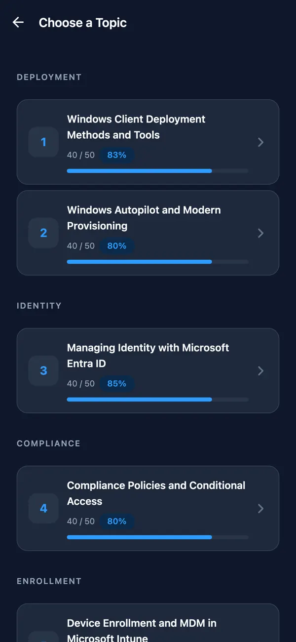 Screenshot #2 pour MD-102 Endpoint Admin Prep