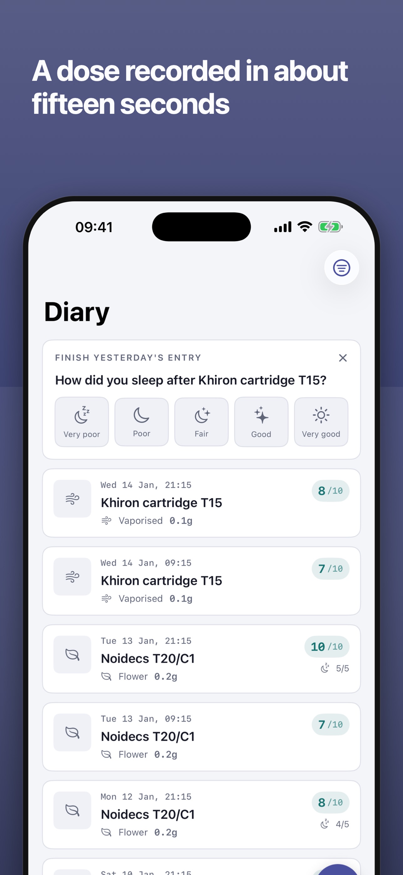 Screenshot 1 of Scriptlog Patient Diary