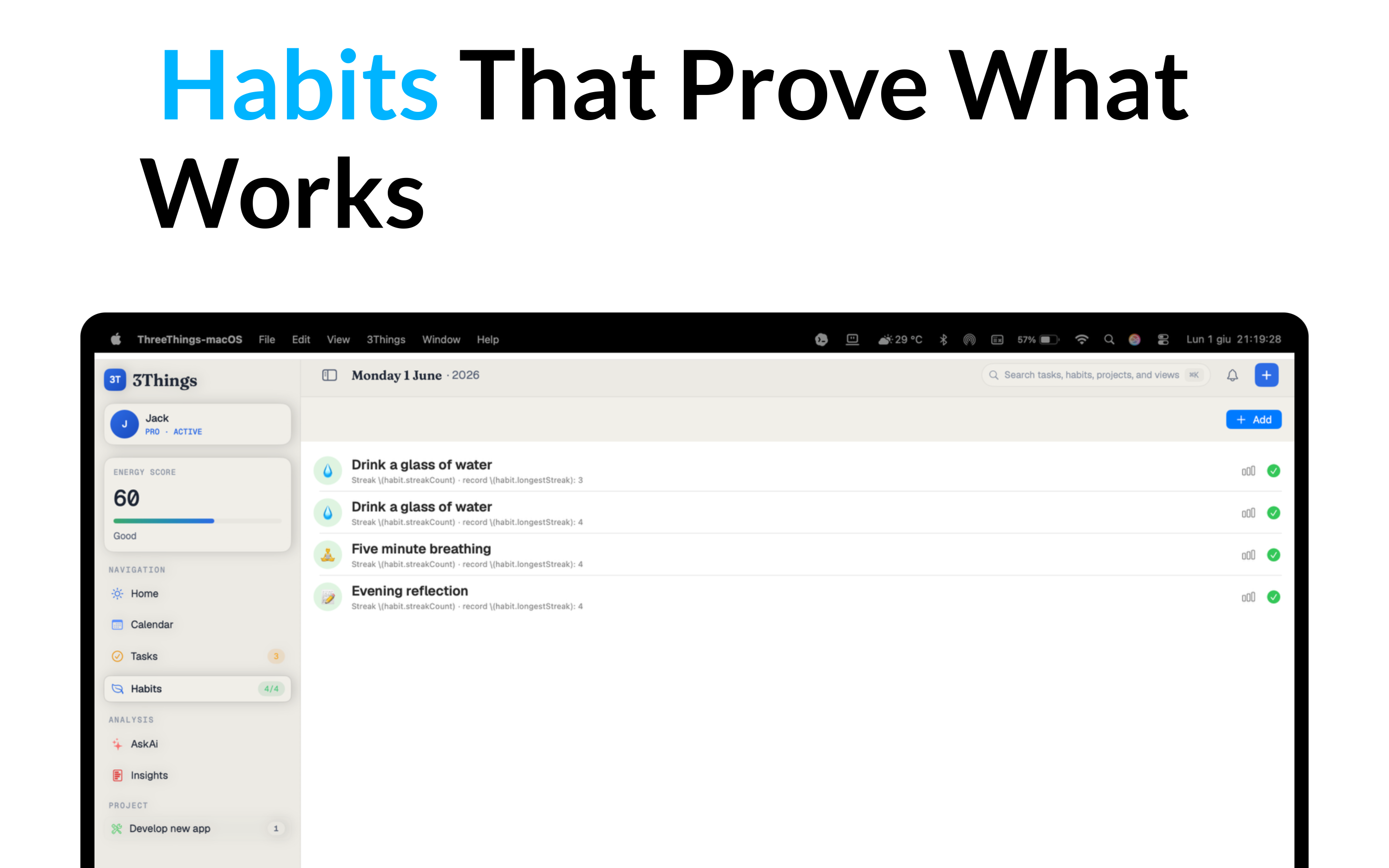3Things Tasks Habits & Planner