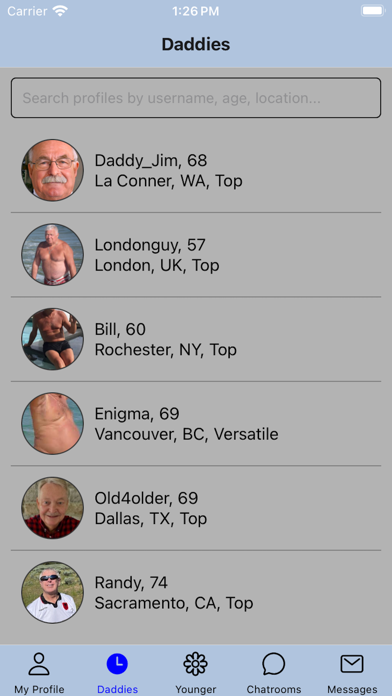 Gay Older Men Chat Screenshot