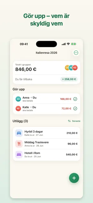 Owly – Dela utlägg screenshot 2