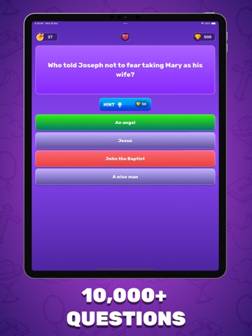 Bible Quiz Trivia Game iPad screenshot