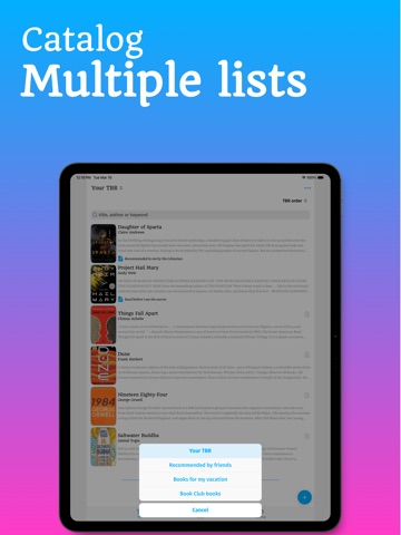 TBR: Book List Reading Tracker ipad screenshot 3