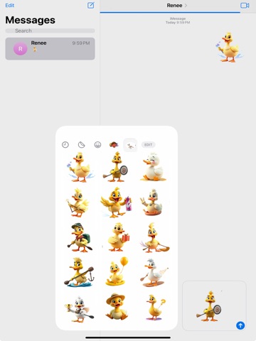 Paddling Duck Stickers iPad screenshot