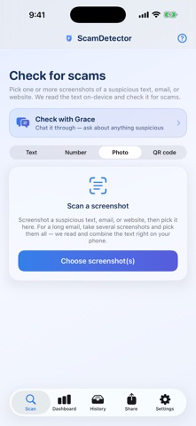 Scam Detector by Crestway AI iPhone screenshot