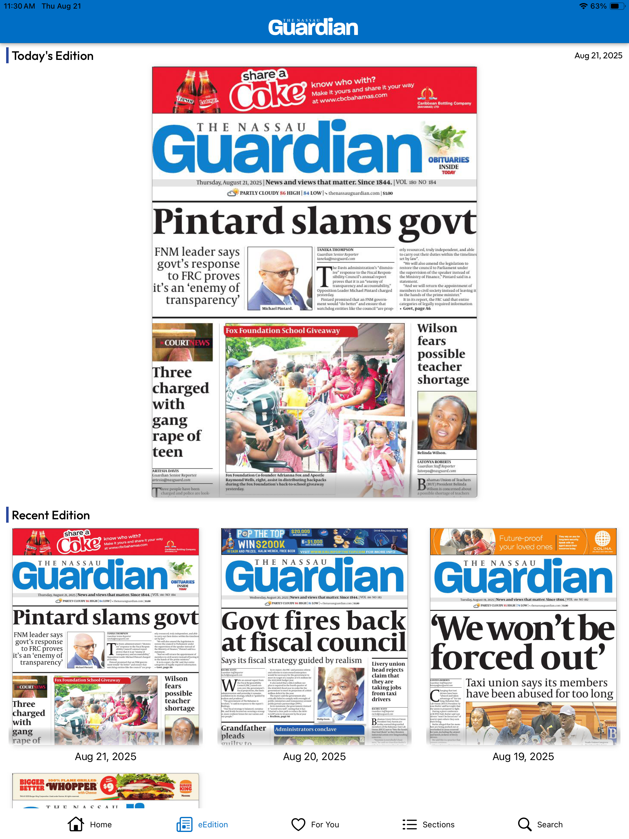 The Nassau Guardian Ltd. screenshot 10