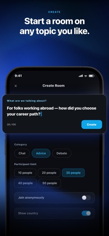 VAYSS: Global Chat Rooms iPhone screenshot