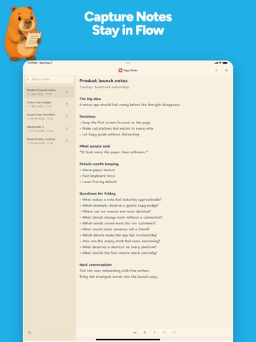 Kapy Notes - Memo & Calculator iPad screenshot