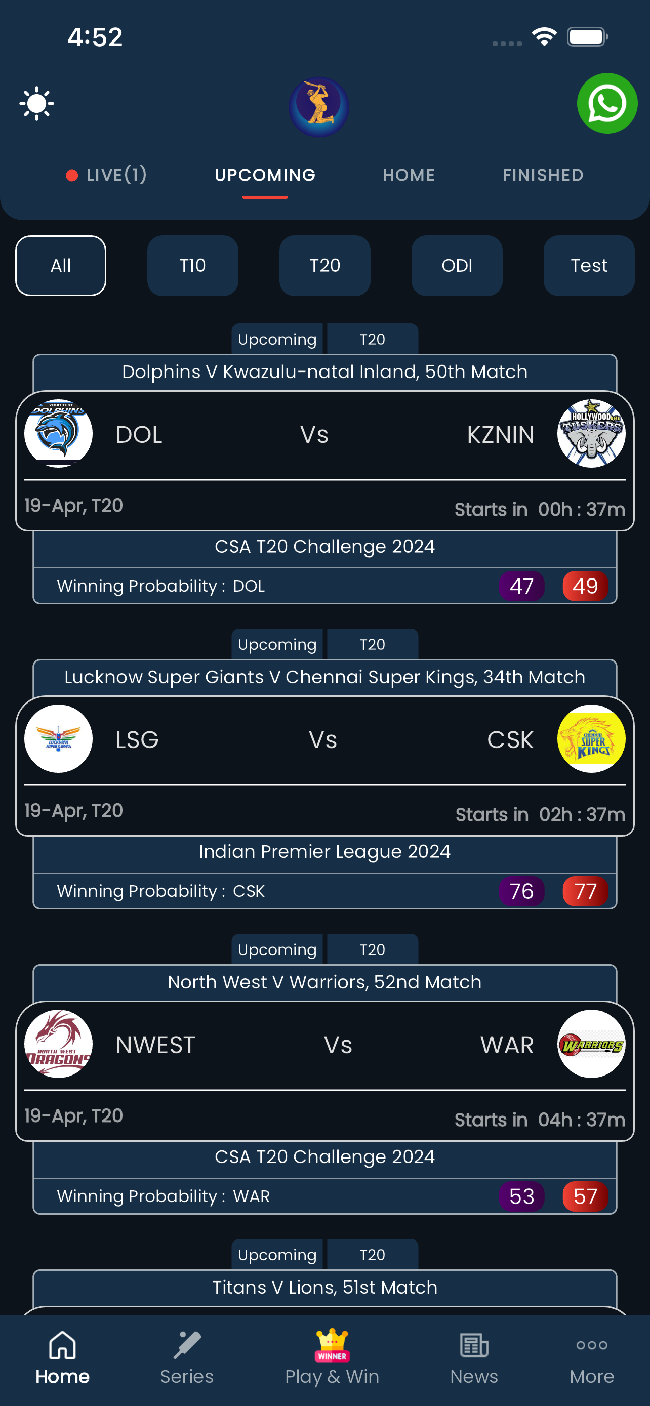 Max Cricket Live Line