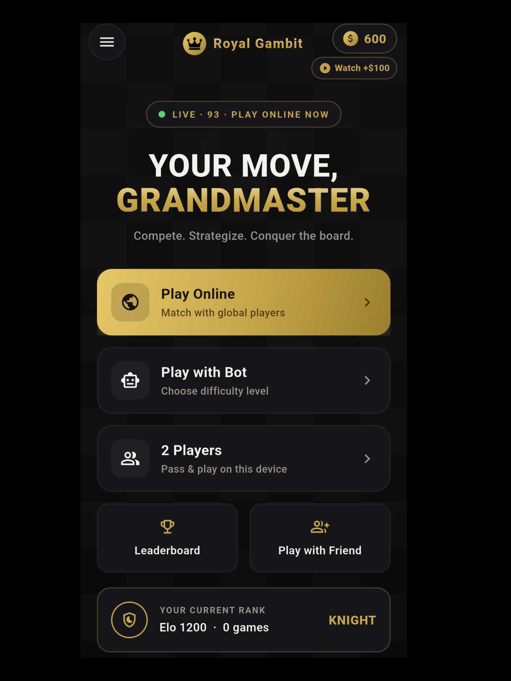 Royal Gambit: Online Chess screenshot 9