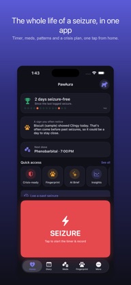 PawAura: Dog Seizure Tracker screenshot 1
