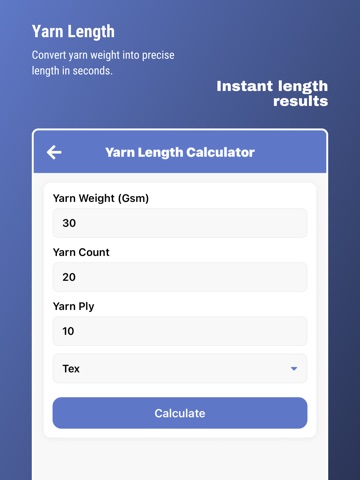 Textile Calculator: Yarn & GSM iPad screenshot