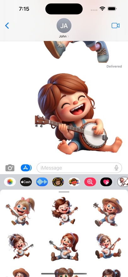 Banjo Girl Stickers