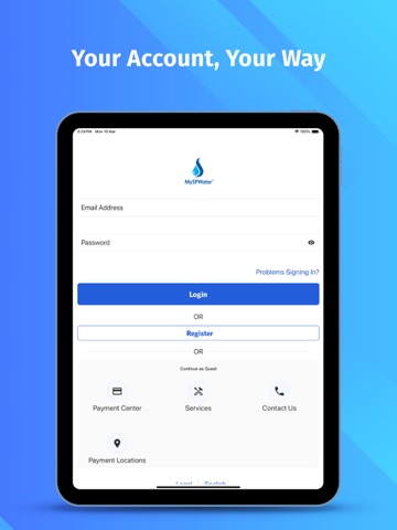 MySPWater iPad screenshot