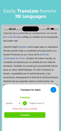 Скриншот Translator For Safari на iPhone 2
