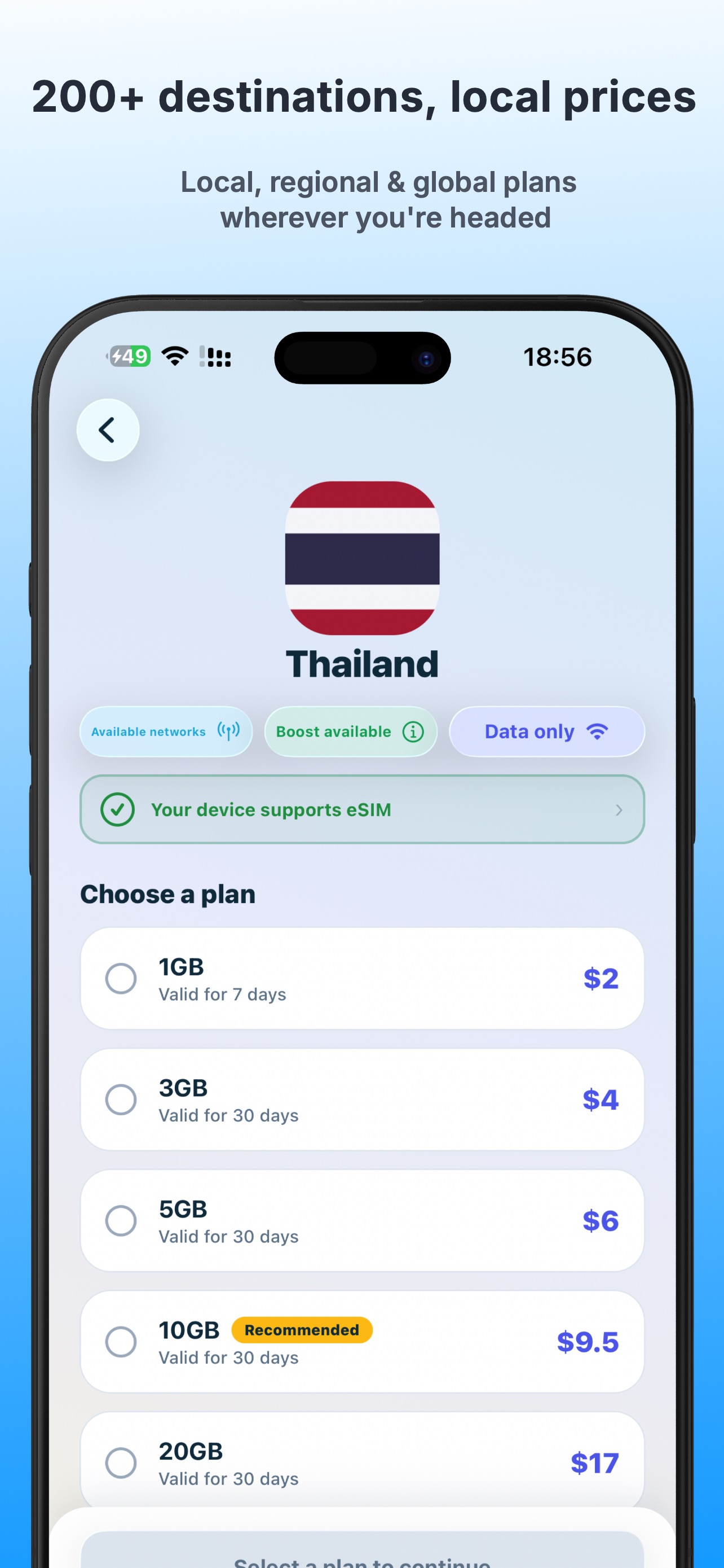 Screenshot 3 of BeSIM: Travel eSIM Data Plans
