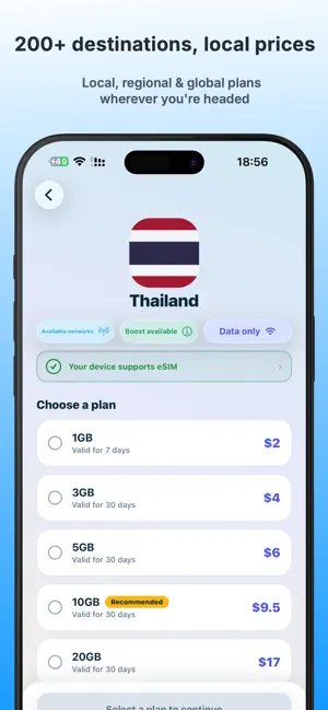 BeSIM: Travel eSIM Data Plans screenshot 3