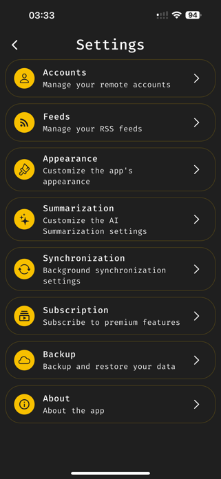 Blaze Feeds: Smart RSS Reader Screenshot 9 of 10