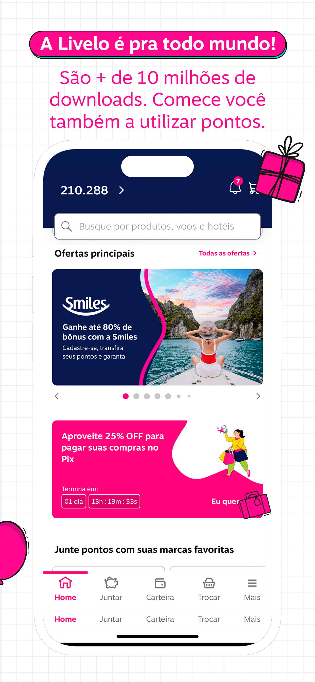 Livelo: juntar e trocar pontos