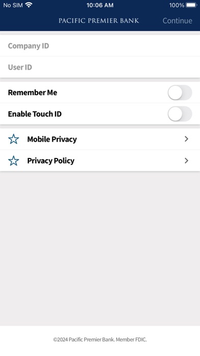 Pacific Premier Bank Business Screenshot