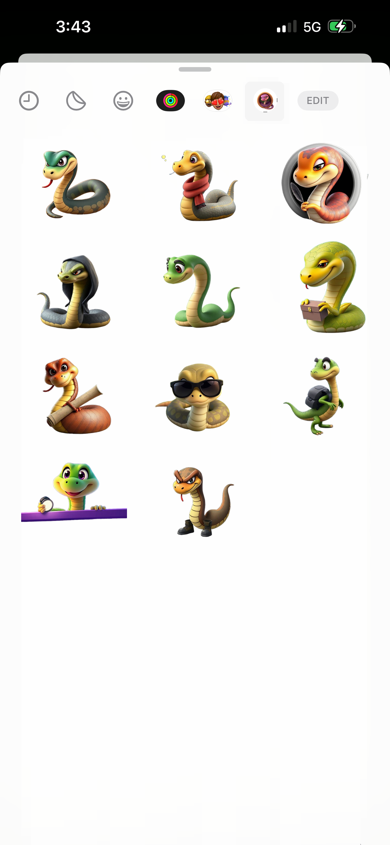 Super Sneaky Snake Stickers