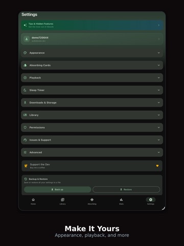 Absorb - for Audiobookshelf iPad screenshot 4