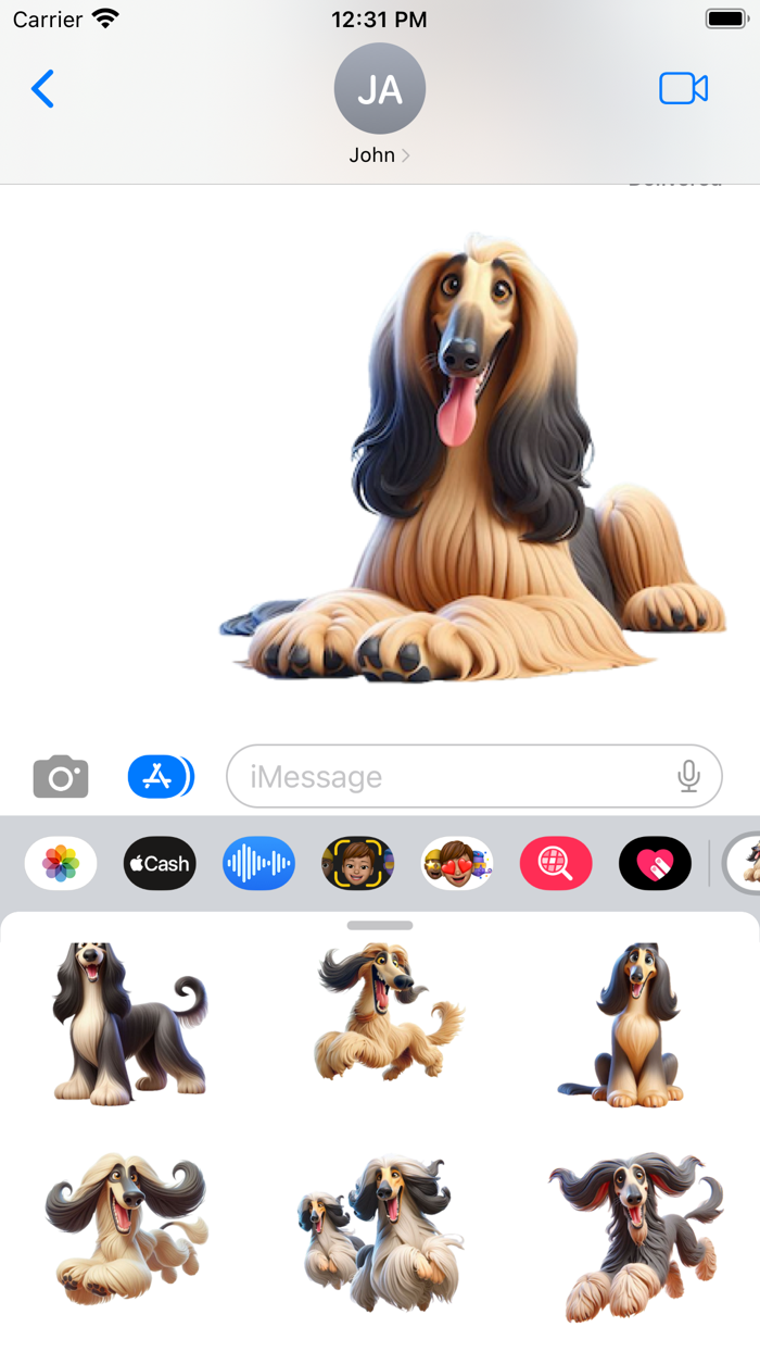 Happy Afghan Hound Stickers