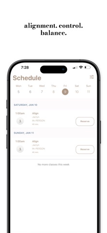 Alma Pilates iPhone screenshot