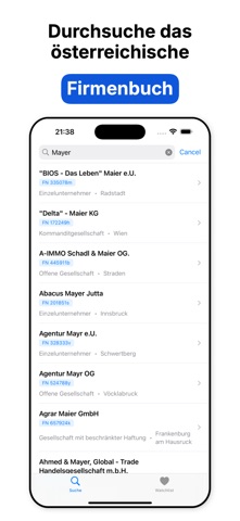 Firnexa: Austria Biz Register iPhone screenshot