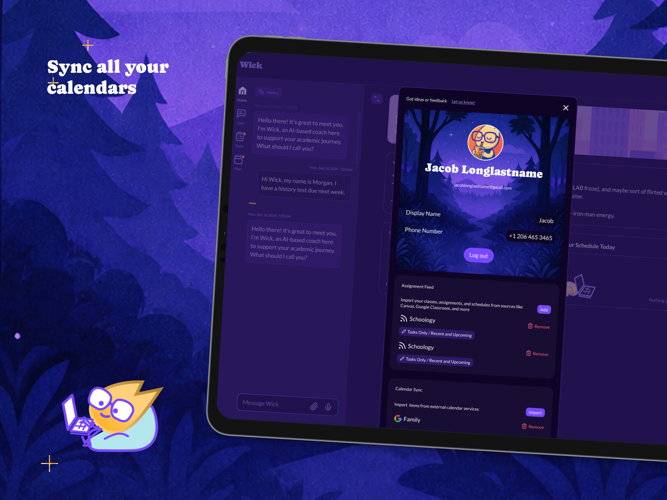 Wick: Study Planner + Canvas
