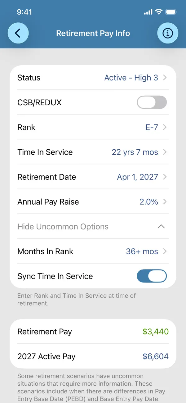 Screenshot #3 pour Military Retirement