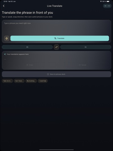SpeakFly: photo translator iPad screenshot