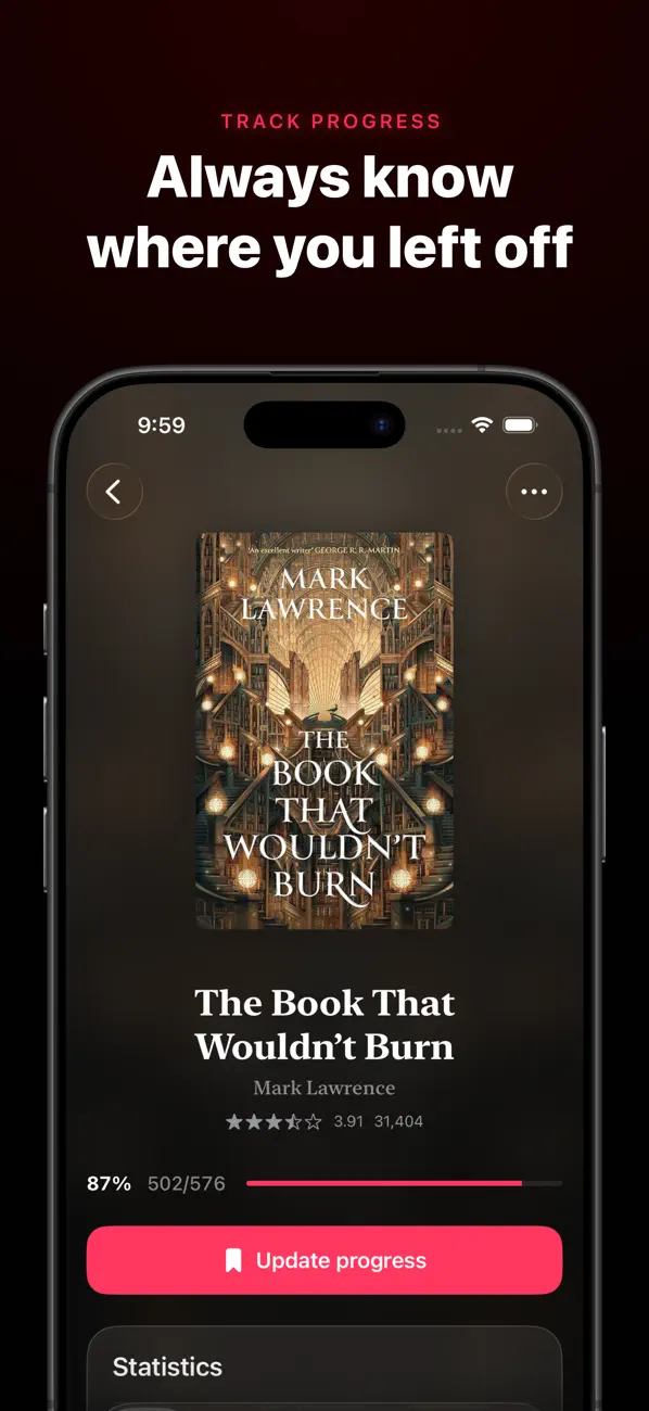 Screenshot #2 pour Leatherbound: Reading Tracker