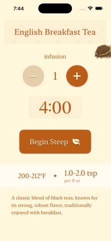 SteepMate Tea Timer iPhone screenshot