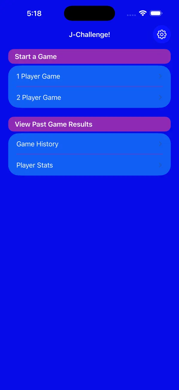 Screenshot #1 pour J-Challenge: Trivia Scores