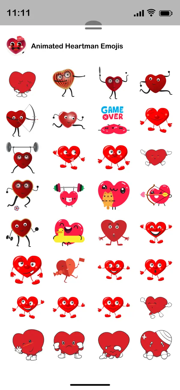Screenshot #3 pour Animated Heartman Emojis