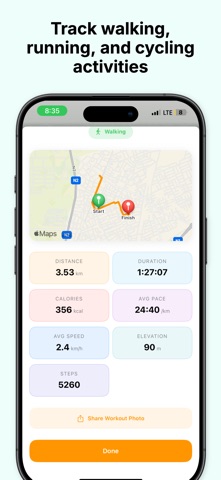 Walking Running Cycling Goal iPhone screenshot